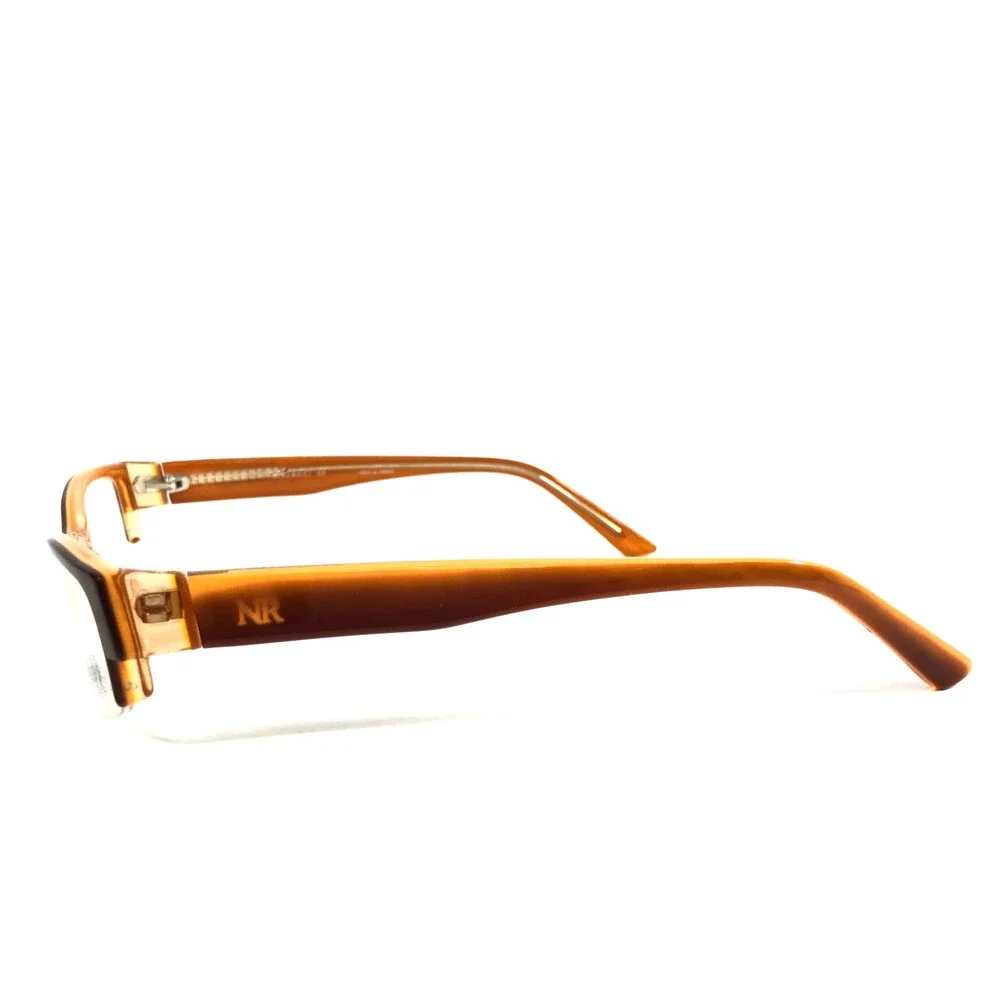 Nina Ricci Eyeglasses Frame NR2527 C02 Brown Orange Rectangle Half Rim 52-17-135